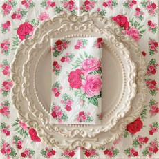 오릴리 파티 플라워 디자인 종이 냅킨 잉글랜드 로즈, 20개, 2세트, 33cm