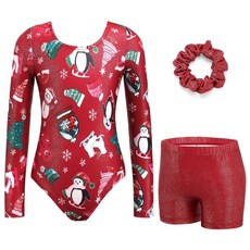 발레복 체조 입은 유니폼 레오타드 텀블링 긴팔을 반바지를 자클로트레 반짝이는 바이케타드 여자 유니타드