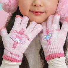 마이멜로디 체크 스마트 터치 장갑 십자포인트 아동 니트장갑