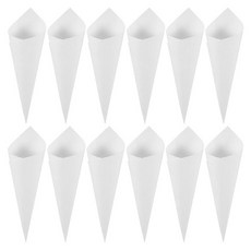 결혼식 꽃잎 콘 장식 색종이 흰색 크래프트 종이 파티 60, White, 18.00X6.00X6.00CM