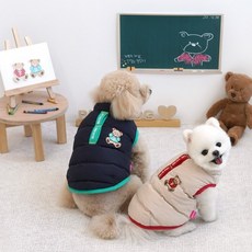 강아지 패딩 방한의류 캠퍼스 베어패딩 네이비 패리스독 S, 1개