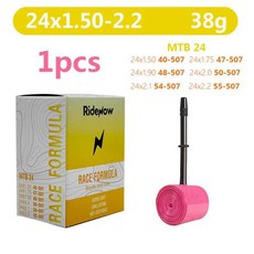 자전거튜브 RideNow TPU 자전거 이너 튜브 로드 폴드 타이어 프렌치 밸브 M 24 인치 x 1.5 1.9 2.0 2.1 2.2 2.25 2.3 2.35 2.5 45mm, [01] 24", 1개