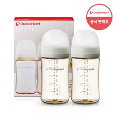 더블하트 모유실감 3세대 PPSU 노꼭지 젖병 트윈팩, 오후의베이지, 240ml, 1개