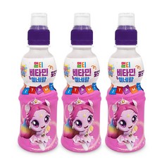 웅진 캐치티니핑 멀티비타민 미네랄 포도맛 음료 오로라핑, 200ml, 3개