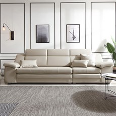 삼익가구 버나드 천연소가죽 4인용 소파 3인 방문설치, 아이보리