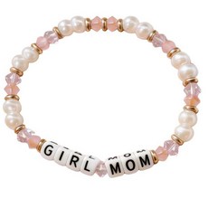 ECLATIS MASJENBU 소년 엄마 소녀 디자인 팔찌 비즈 새로운 여성을 위한 특별한 선물 어머니의 날 생일 크리스마스 표준 비즈 보석 없음 303112, Pin(Girlmom)