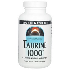 Source Naturals Taurine 소스 내추럴스 타우린 1000mg 120캡슐, 120정, 1개