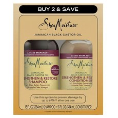 Shea Moisture 牙買加黑蓖麻油強效修護洗髮精 384ml+護髮素 384ml組, 1個