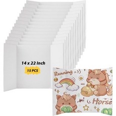 15개 세트 14 x 22인치 삼단 포스터 보드 흰색 과학 박람회 전시용 22 프레젠테이션 프로젝트 비즈니스 전시회용