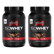 MuscleTech 머슬테크 아이소웨이 100% 웨이 프로틴 아이솔레이트 초콜릿맛 분리유청단백질 907g, 2개