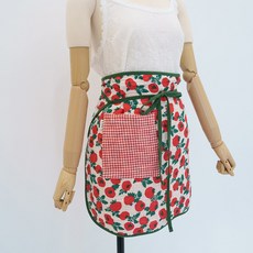 [서울양품점] 국산 양면 4중 거즈면 토마토 허리 주머니 앞치마 카페 주방 공방 미용 바리스타, 1개, 레드