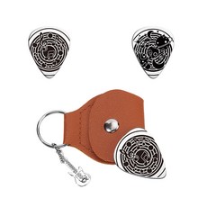2개 201스테인리스 통기타용 삼각형피크- 음표 패턴 35x28mm
