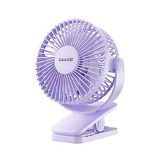 Gaiatop 휴대용 클립 온 팬 배터리 작동 작고 강력한 3단계 속도 조용한 360° 회전 USB 충전식 미니 개인용 냉각 책상 테이블 홈 오피스 유모차 캠핑 여성 선물, 라이트 퍼플