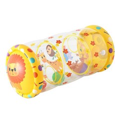 寶寶爬行滾筒 充氣PVC嬰幼兒早教玩具, 黃色動物王國 OPP袋裝