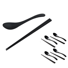 조은친구 멜라민 우동 수저 세트 일식집 라멘수저, 블랙, 5개, 우동스푼 1개+ 젓가락 1조 블랙, 5개, 우동스푼 1개+ 젓가락 1조