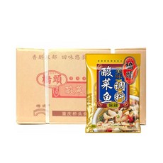 重慶特產橋頭麻辣酸菜魚318g*40袋整箱家用調料包火鍋底料（不含魚肉）, 1個