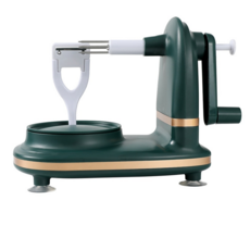 肥婆奶奶 削蘋果機 水果削皮機 手搖削皮器 手動削皮機 削皮機 削蘋果器 水果去皮器 削梨子, 墨綠, 1個