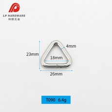 LP HARDWARE 金屬三角扣箱包配件, 1個, 開口|內徑18mm