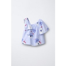 [키즈][국내배송]자라 ZARA 플라워 언밸런스 탑 - 라이트 블루905957