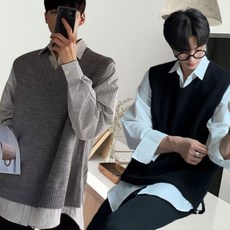 돈에이치 남자V넥조끼 니트조끼