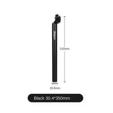 MTB 자전거용 줌 시트 포스트 자전거 매트 블랙 실버 알루미늄 합금 25.4 26.8 27.2 30 30.4 30.9 31.6mm 350mm 300g, [05] black 30.4mm, 1개