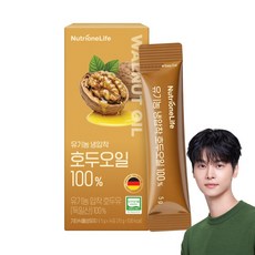 뉴트리원 유기농 냉압착 호두오일 100 % 스페인산 프리미엄 오메가3 건강오일, 14회분, 1박스, 5g