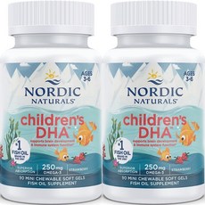 Nordic Naturals 노르딕네추럴스 어린이 칠드런스 DHA 딸기, 90정, 2개