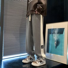 기모 남자운동바지 보온 남성 캐주얼 트레이닝바지 봄가을용 와이드핏 헬스츄리닝 팬츠