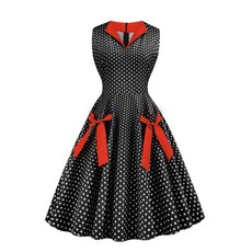 복고풍원피스 땡땡이 원피스 공연 의상 민소매 무대 연극, 37