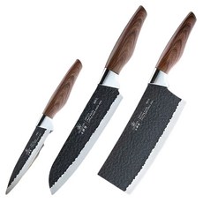 little cook 料理用刀3件組, 水果刀 + 廚刀 + 中式菜刀, 1個