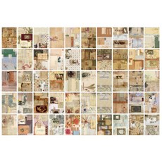 빈티지 다꾸 페이퍼 배경지 다이어리 꾸미기 메모지, 1개, 100매, 콜라주