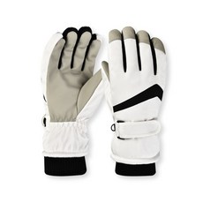 L.DewA 精緻的智能觸感白色滑雪手套