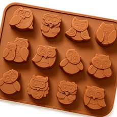 석고방향제 실리콘비누몰드-부엉이몰드12구