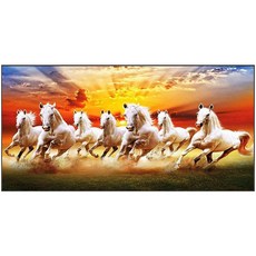 엄청난 성공과 행운을 안겨주는 팔마도 백마 말그림 보석십자수 대형 다이아몬드 페인팅, 100x50cm, 1개