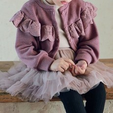 구빠방 아동 레이스 프릴 가디건