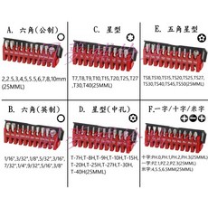 圓夢補給站 6.35綜合起子頭組(25L) 1/4六角柄, 1個, B.六角頭(英制)