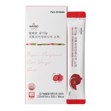 발베로 유기농 애사비 석류 식초 스틱, 15개, 15ml
