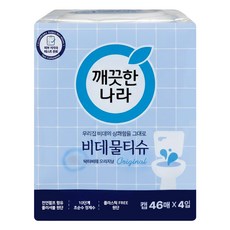 깨끗한나라 닥터비데 화장실용 물티슈 46매 X 4개