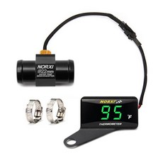 오토바이 수온 게이지 어댑터 센서 디지털 화씨 계량기 미니, 1개, 5. Green-22mm-left