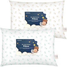 KeaBabies 1팩 유아용 베개 2세에서 5-13x18인치) 부드러운 유기농 면 아동용 베개 수면 여행 학교 어린이집 낮잠 유아 침대 세탁기 사용 가능 베개, Excavator