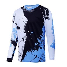 남성용 사이클링 저지 더트 바이크 저지 레이싱 자전거 모토크로스 셔츠 오토바이 긴소매 파워스포츠 의류 BMX 오프로드 다운힐 탑 그레이 259410, XXL, 라이트 블루