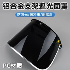 헬멧 모자 안전용품 메쉬 보호구 안면보호구 예초, J. 브라켓  PC 두꺼워진 검은색 화면