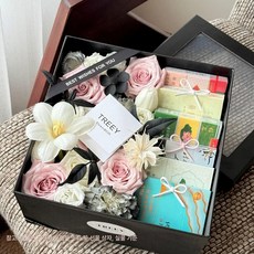 소르베어 돈케이크 부모님 어버이날 칠순 환갑, 로맨틱 플라워 박스