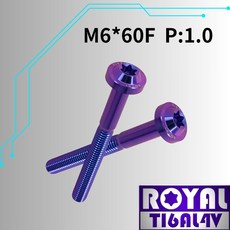 ROYAL 鈦合金螺絲 M6*60F P:1.0 飛碟頭螺絲 64鈦/正鈦, 1個