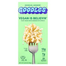 Goodles Vegan Is Believin' 식물성 화이트 체다(나선 함유) 149g(5.25온스), 1, 149g