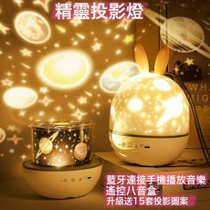 精靈投影燈 藍芽音樂氛圍小夜燈, 小鹿插電款+6套:1W, 1個