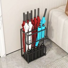 台灣爆品 日式簡約雨傘架 酒店大堂家用鐵藝傘筒雨傘桶收納桶 落地式放傘架子, 黑色,圓形小號20*50（約放5把）, 1個