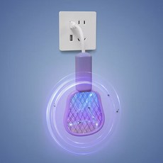 迷你捕蚊燈 迷你電蚊拍 捕蚊燈 滅蚊燈 USB電蚊拍 家用自動誘蚊拍, 紫色