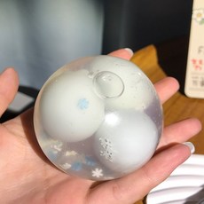 걸스코코 슬랑이모음전 말랑이 왁뿌볼 친구선물 슬라임 스트레스해소말랑이, 1개, 몰캉팝볼말랑이/눈송이