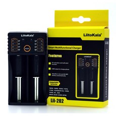 LiitoKala 18650 電池充電器 雙槽/四槽 風扇電池 3號電池充電器, 1個, 雙槽充電器